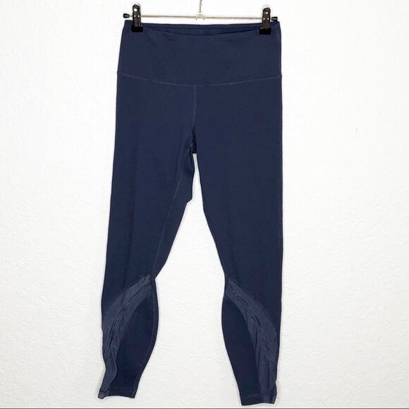 Yogalicious slate blue mesh panel leggings size Small - Picture 1 of 11